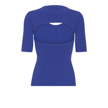 Load image into Gallery viewer, BENE blue knit shirt with short sleeve
